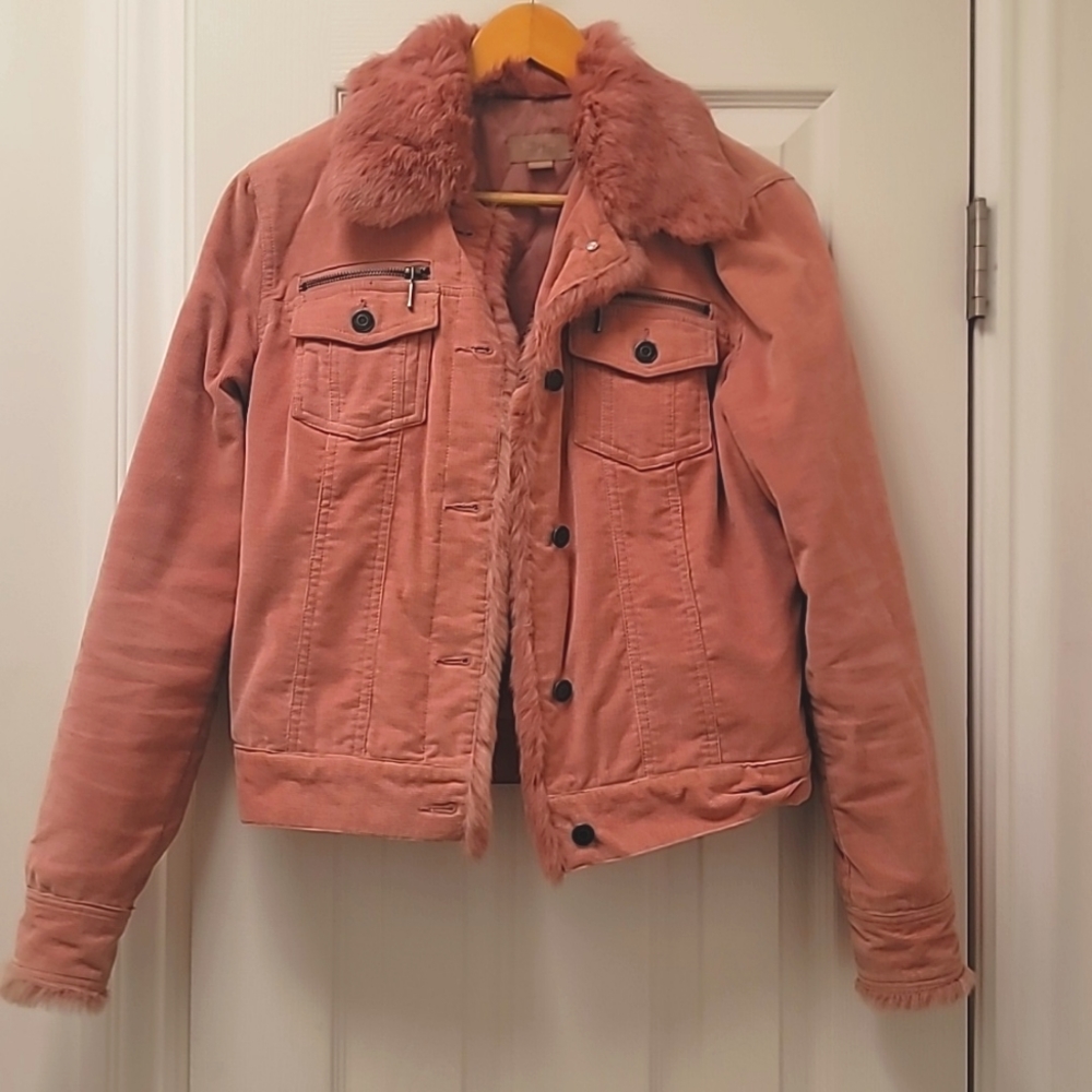 Vintage Penny Lane Pink Fur Trim